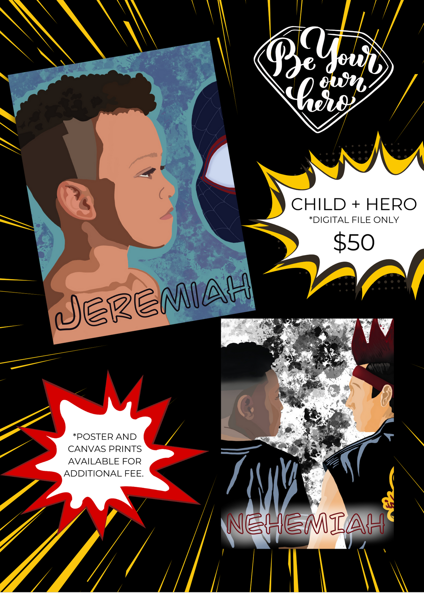 Your Child + Hero (Custom Artwork)